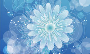 blue Background With Circles And Fl